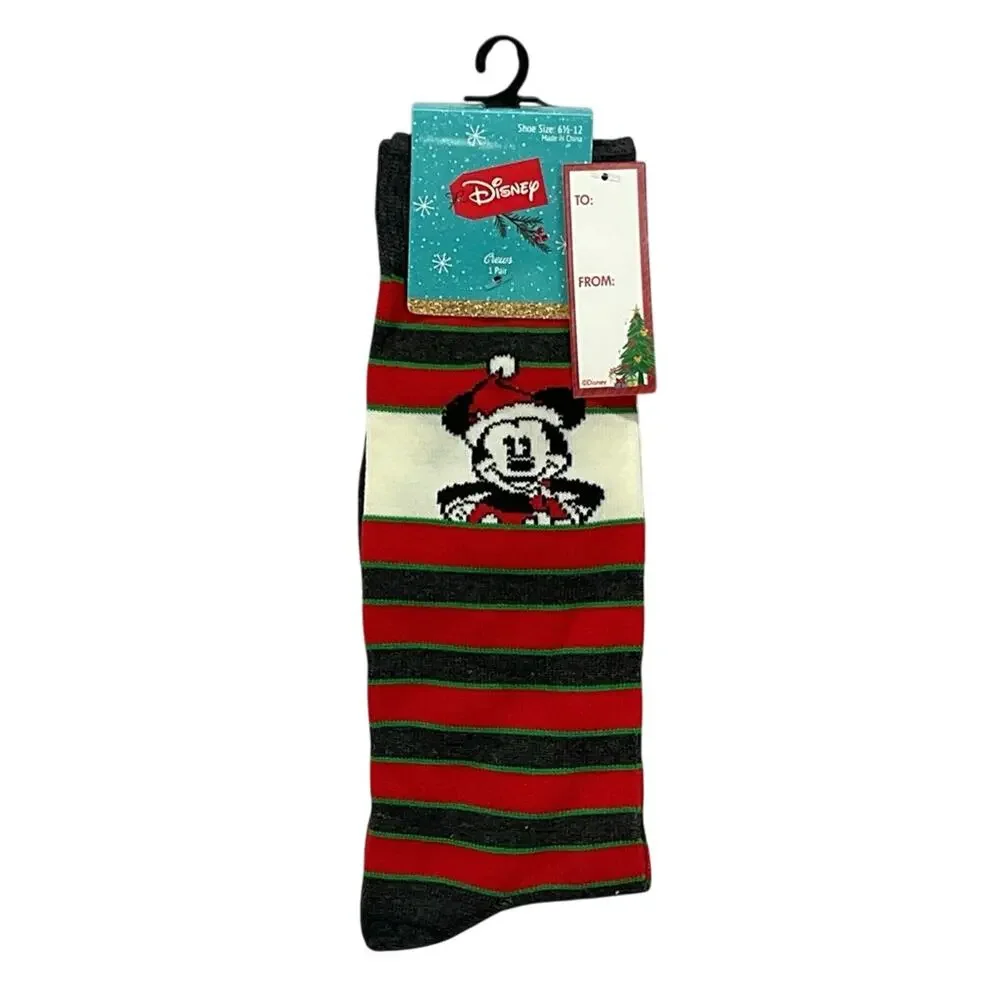 Disney Star Wars Christmas Crew Socks Mens Size 6.5 -12 Mandalorian Mickey Mouse